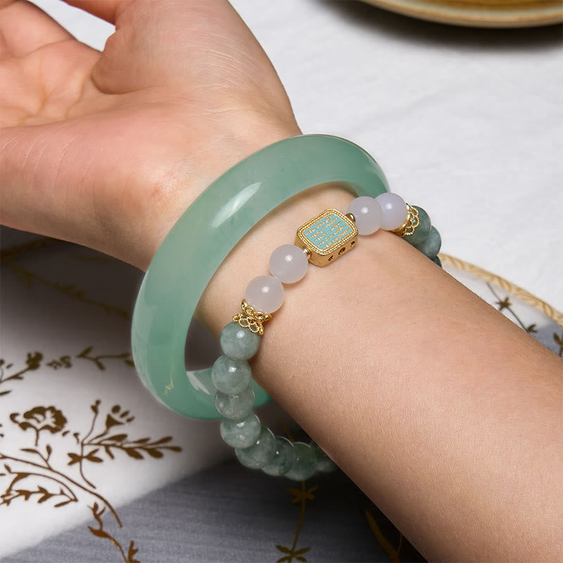 EverestArtstudios Promote New Beginnings Mint Green Jade Bracelet Bangle Bundle
