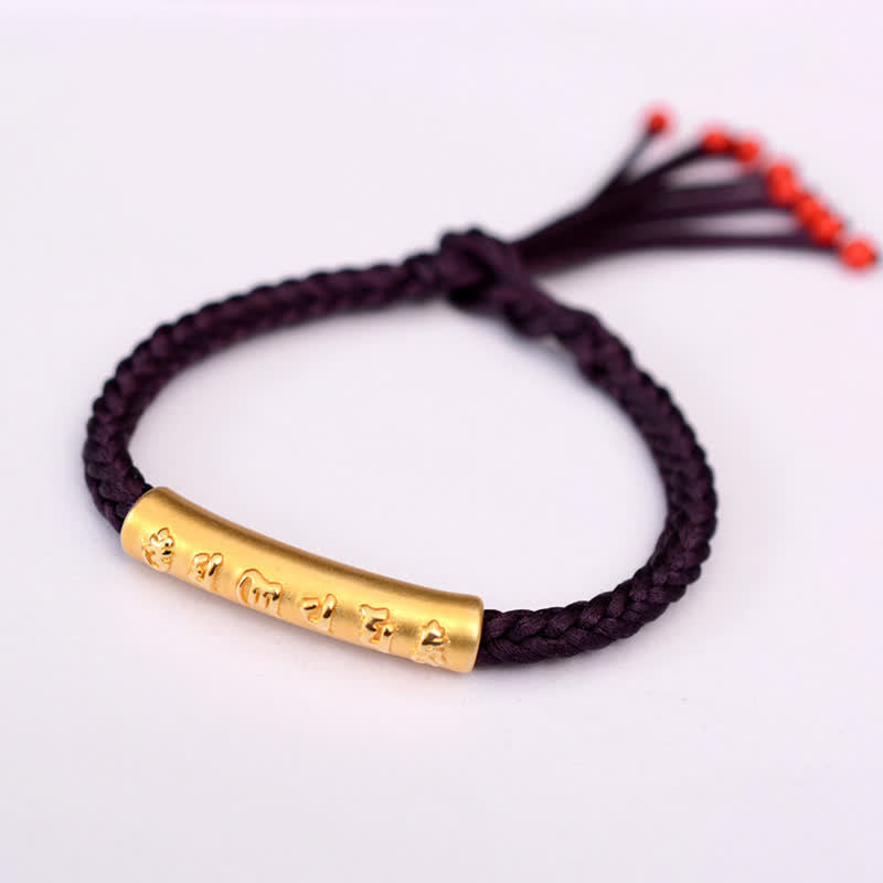EverestArtStudios 999 Sterling Silver Om Mani Padme Hum Protection Strength String Bracelet