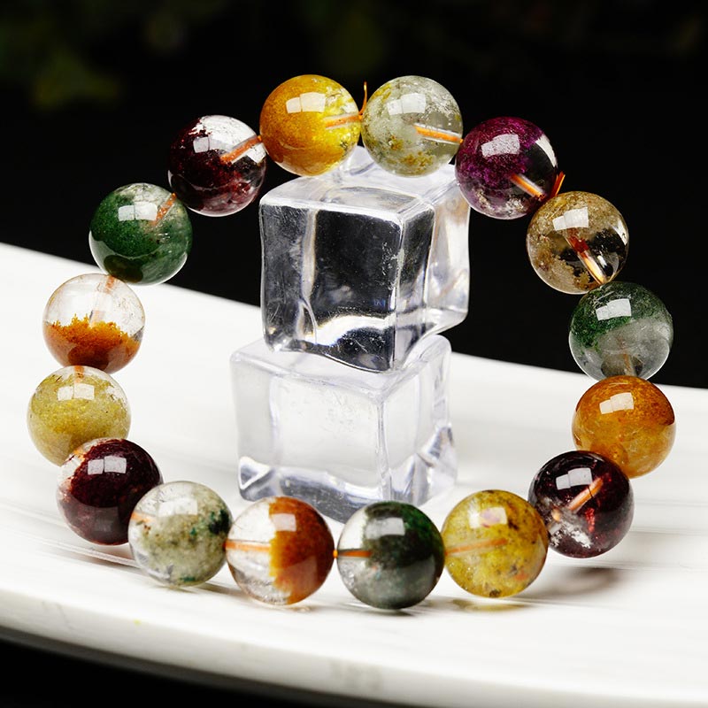EverestArtstudios Natural Assorted Gemstone Crystal Love Bracelet