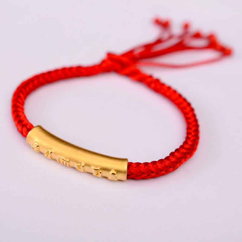 EverestArtStudios 999 Sterling Silver Om Mani Padme Hum Protection Strength String Bracelet