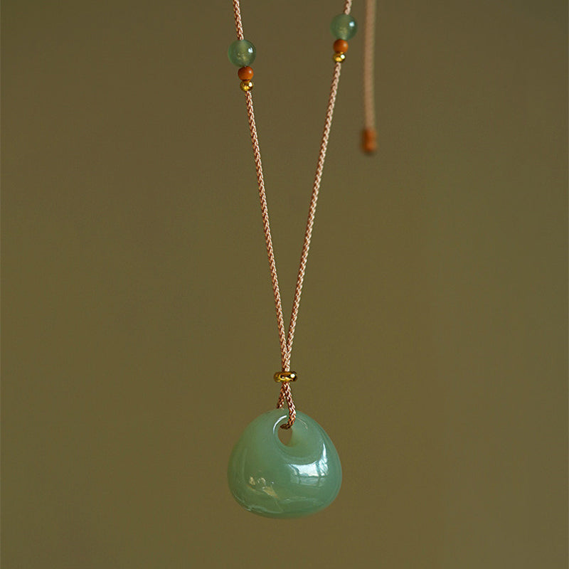 EverestArtstudios Natural Jade Luck Prosperity Necklace Pendant