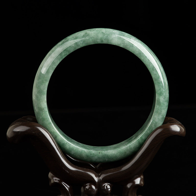 EverestArtstudios Natural Jade Luck Wealth Bangle Bracelet