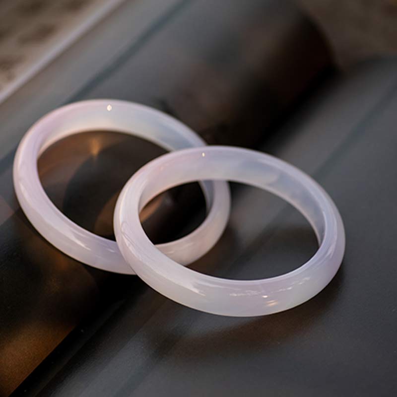 EverestArtstudios Natural Chalcedony Harmony Positive Bracelet Bangle
