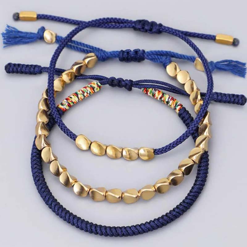 EverestArtStudios 3 Piece Tibetan Copper Beads Healing Protection Luck Bracelet Bundle