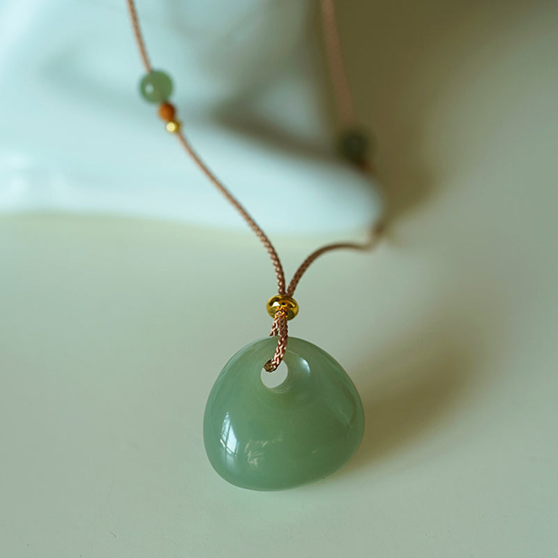 EverestArtstudios Natural Jade Luck Prosperity Necklace Pendant