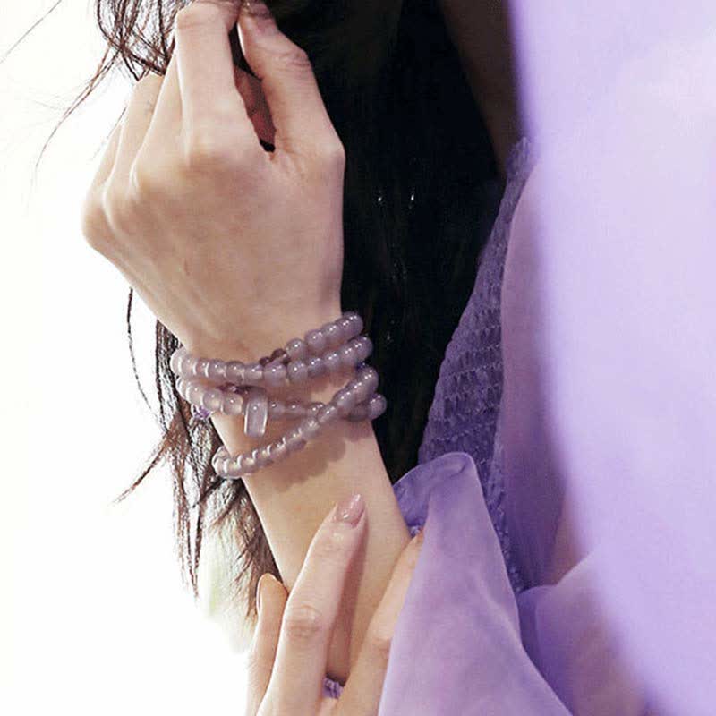 EverestArtstudios Natural Amethyst Crystal Meditation Healing Bracelet