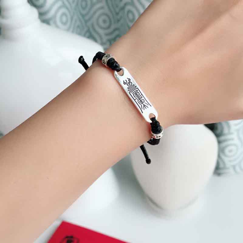EverestArtStudios 925 Sterling Silver Red Cord Fortune Resilience Woven Bracelet