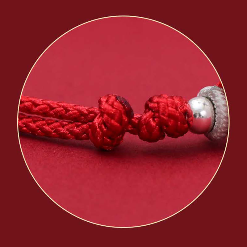 EverestArtStudios 925 Sterling Silver PiXiu Fu Character Wealth Luck Handmade Braided Bracelet