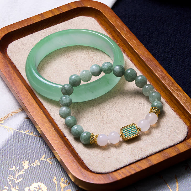 EverestArtstudios Promote New Beginnings Mint Green Jade Bracelet Bangle Bundle