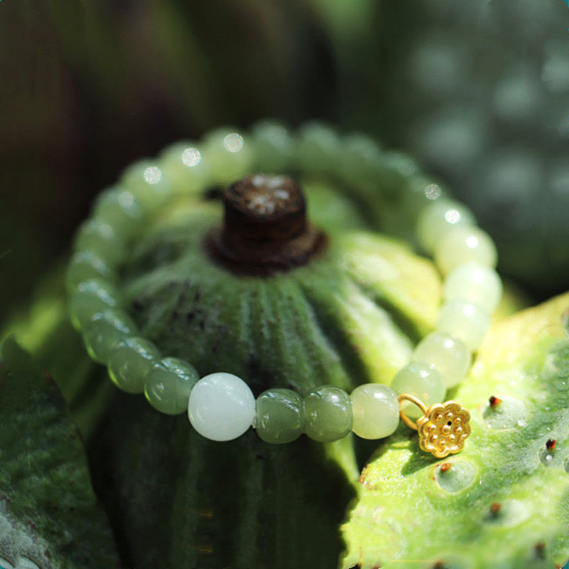 EverestArtstudios Jade Lotus Abundance Adjustable Bracelet