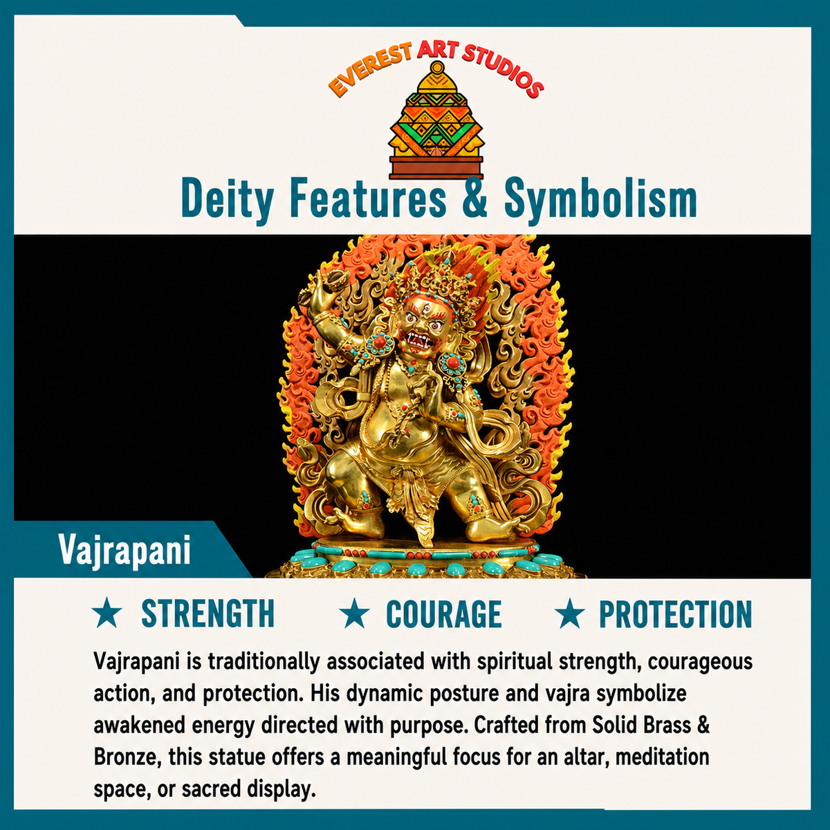 Vajrapani deity and symbolism information card