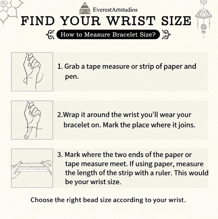Everest Art Studios how to measure your wrist size