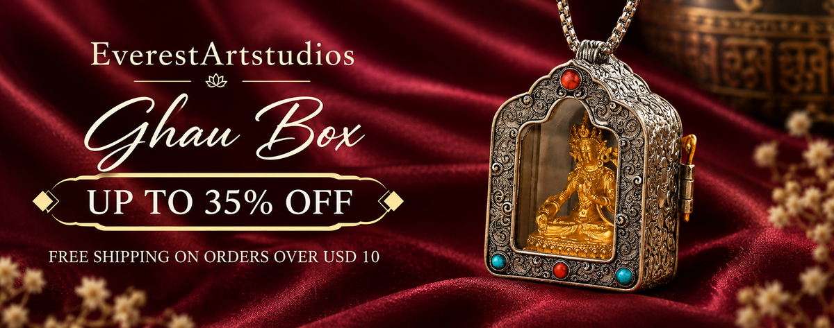 Ghau Box collection banner. Up to 35% off. Free shipping on orders over USD 10.