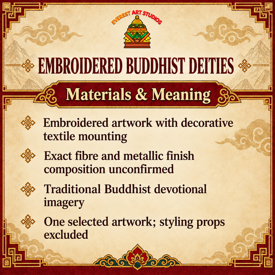 Embroidered Buddhist Deities material