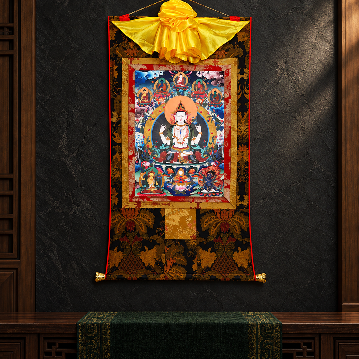 Four-Armed Chenrezig and Three Protectors
