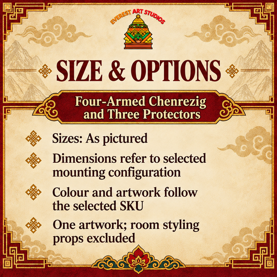 Four-Armed Chenrezig and Three Protectors spec