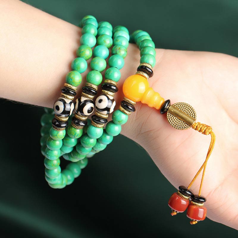 EverestArtStudios Tibetan Turquoise Mala Balance Necklace Bracelet