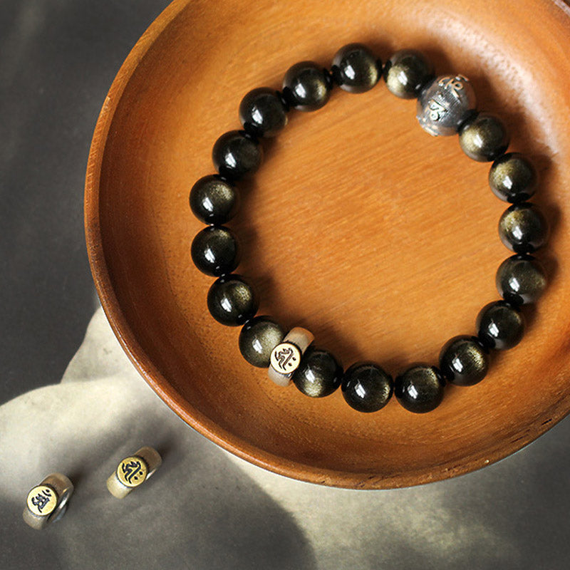 EverestArtstudios Chinese Zodiac Obsidian Purification Bracelet