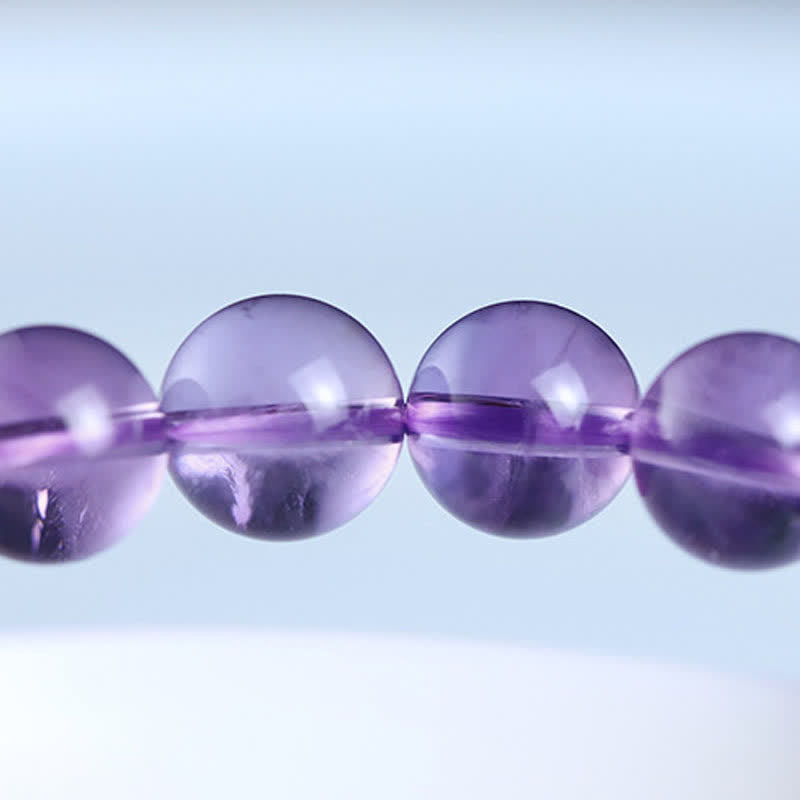 EverestArtstudios Natural Amethyst Crystal Hetian Jade Healing Charm Bracelet