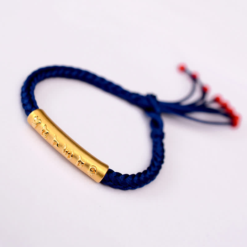 EverestArtStudios 999 Sterling Silver Om Mani Padme Hum Protection Strength String Bracelet