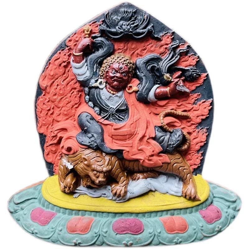 Tibetan Tsa Tsa Guru Dragpo Statue: Handmade Sacred Clay Amulet from Jonang Dzambala, Consecrated with Thousands of Holy Relics