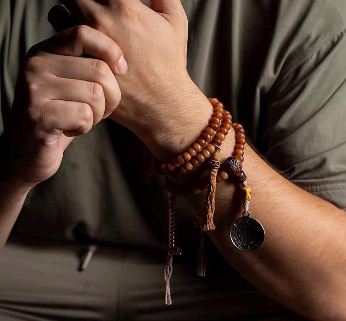 Yak Bone Mala Bracelet, 108 Prayer Beads Necklace, Tibetan Buddhist Gift