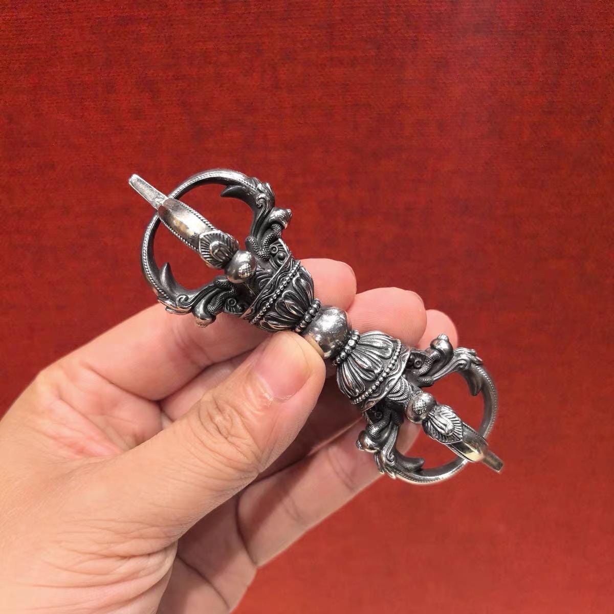 Handcrafted Brass Tibetan Bell and Dorje Set: Buddhist Meditation Set