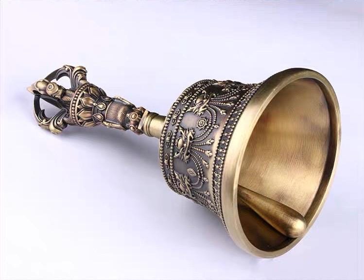 Handcrafted Tibetan Vajra Bell & Dorje Set | Brass Buddhist Ritual Bell | Meditation Altar Tool | Vajrayana Practice Instrument