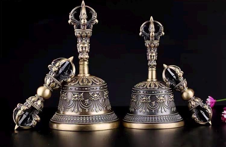 Handcrafted Tibetan Vajra Bell & Dorje Set | Brass Buddhist Ritual Bell | Meditation Altar Tool | Vajrayana Practice Instrument