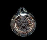 Tibetan Yamantaka Tsatsa Pendant, Multi Color Clay Amulet, Vajrayana Buddhism Gau Box Necklace, Buddhist Art Thangka Medallion Jewelry