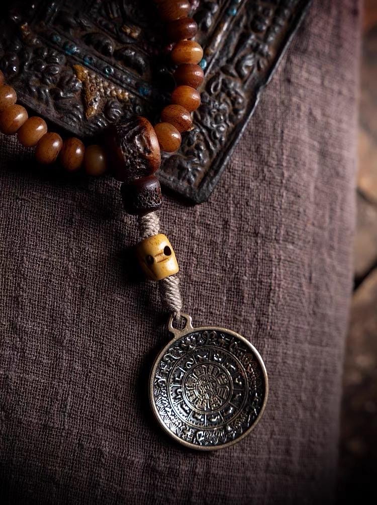Yak Bone Mala Bracelet, 108 Prayer Beads Necklace, Tibetan Buddhist Gift