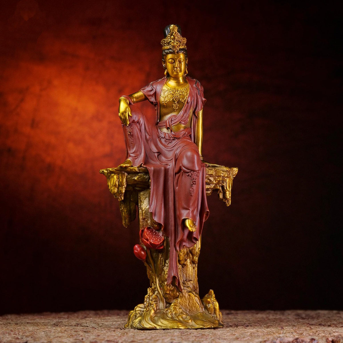 Solid Brass Guanyin Statue, Buddhist Avalokiteshvara Sculpture, Zen Home Decor, Mindfulness Meditation Altar, Feng Shui Gift, Bodhisattva