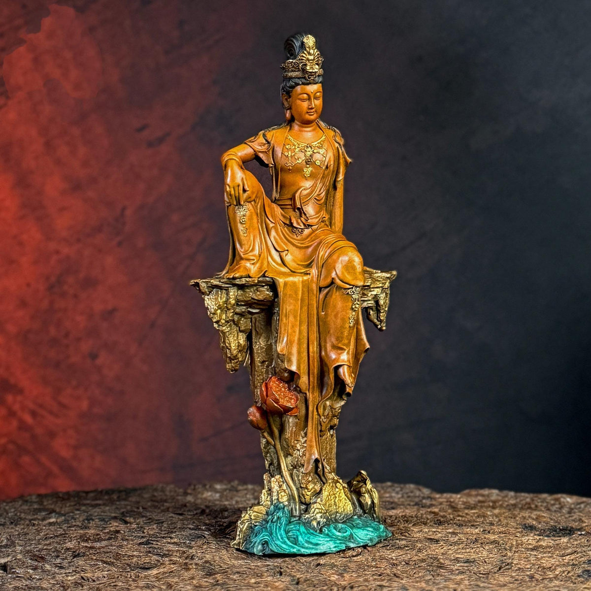 Solid Brass Guanyin Statue, Buddhist Avalokiteshvara Sculpture, Zen Home Decor, Mindfulness Meditation Altar, Feng Shui Gift, Bodhisattva