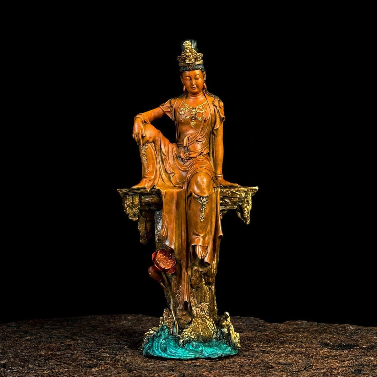 Solid Brass Guanyin Statue, Buddhist Avalokiteshvara Sculpture, Zen Home Decor, Mindfulness Meditation Altar, Feng Shui Gift, Bodhisattva