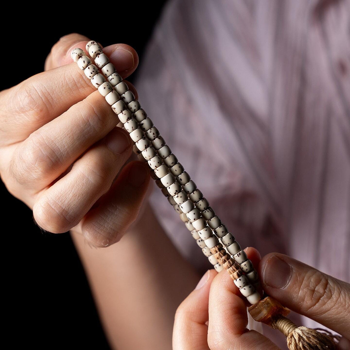 Tibetan 108 Star Moon Bodhi Seed Mala Original White Space Design Buddhist Prayer Beads Meditation Wrap Bracelet for Women