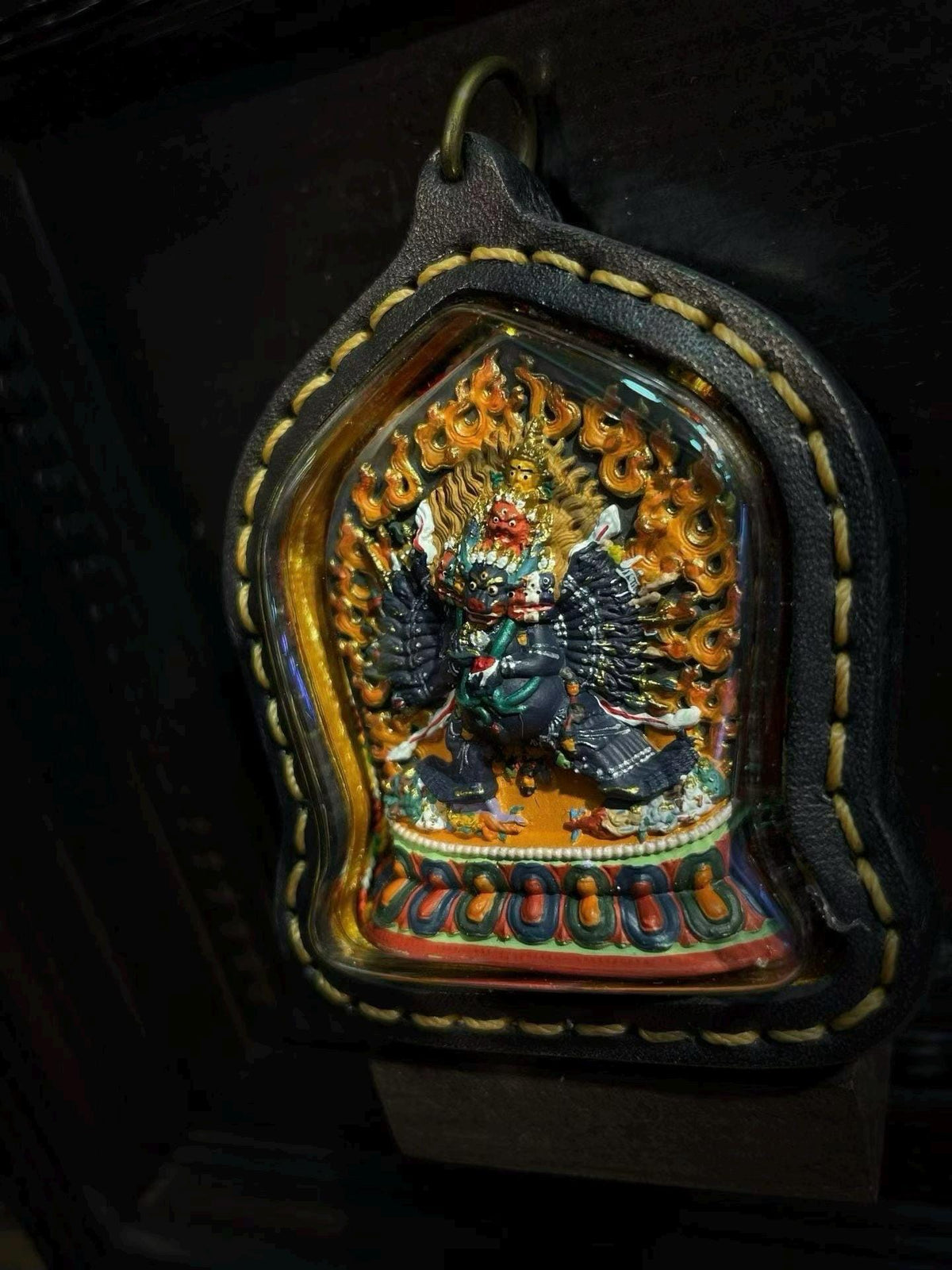EverestArtStudios Hand-Painted Yamantaka (Vajrabhairava) Tibetan Tsa Tsa Amulet