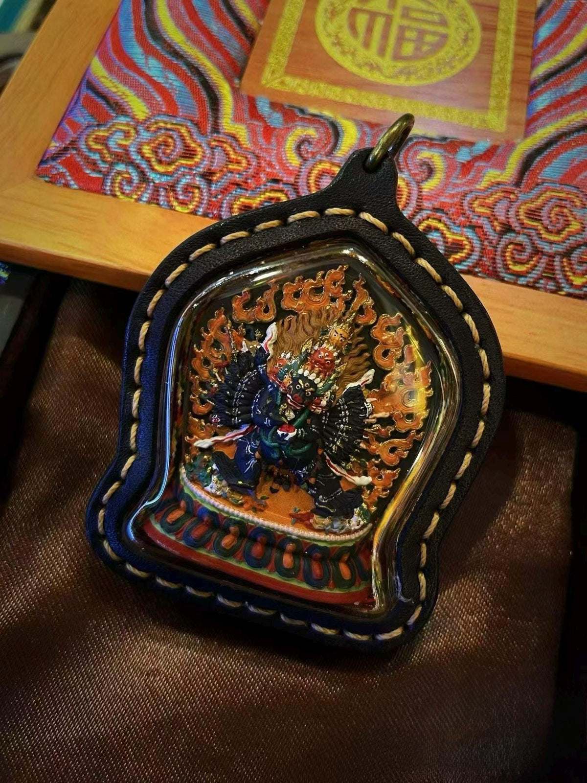 EverestArtStudios Hand-Painted Yamantaka (Vajrabhairava) Tibetan Tsa Tsa Amulet