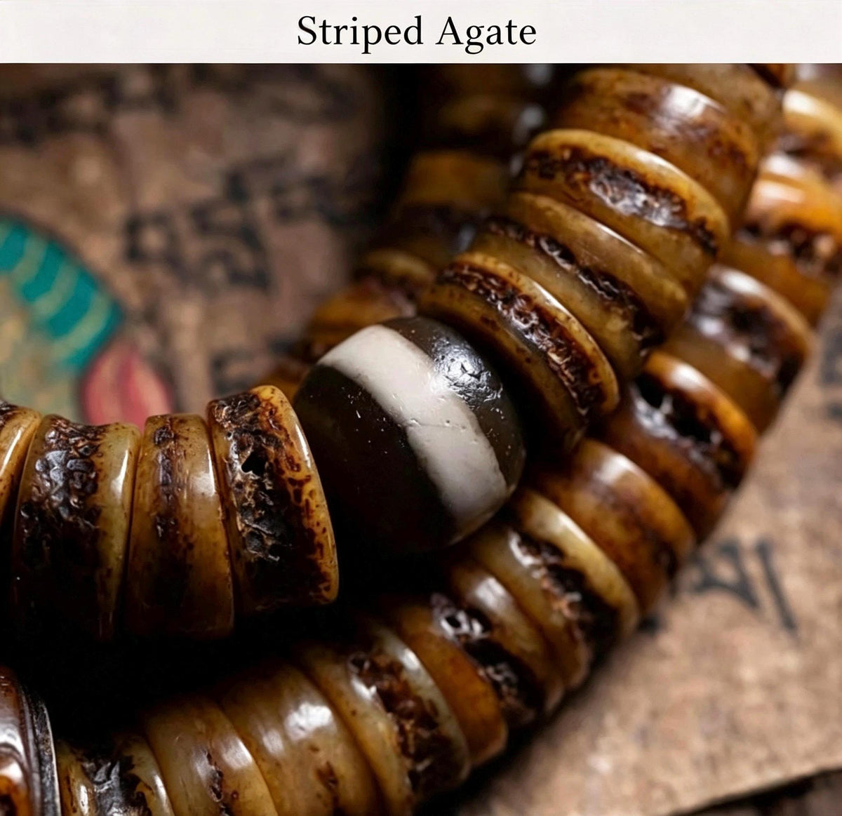 EverestArtStudios Vintage Tibetan Yak Bone Mala | 108 Bead Prayer Necklace | 0.47” (12mm) Handmade Buddhist Meditation