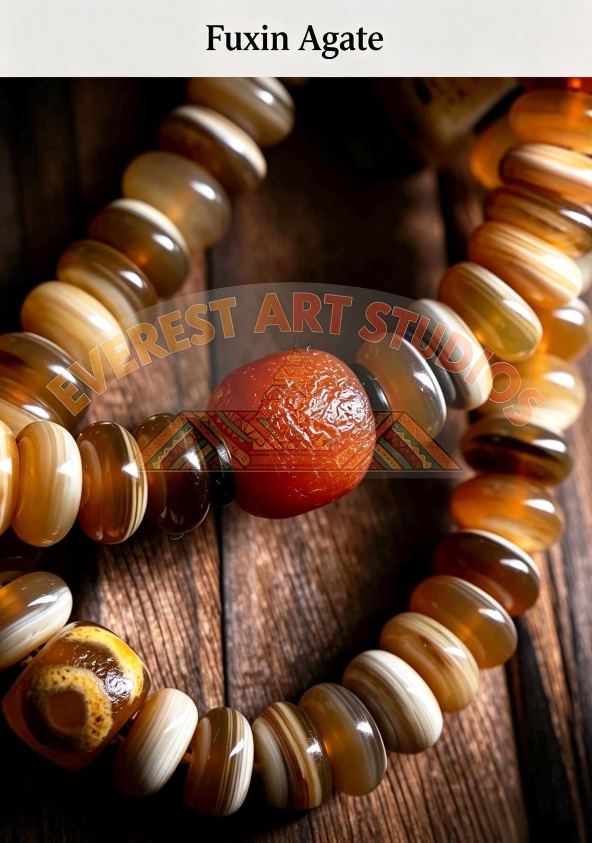EverestArtStudios Tibetan-Style Twisted Goat Horn Mala Bracelet | 108 Beads | Original Design | Handmade Buddhist Prayer Beads