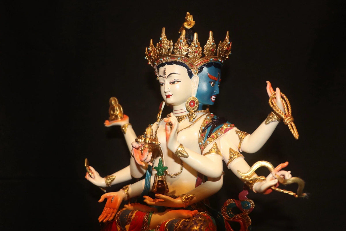 Handcrafted Ushnishavijaya (Namgyalma) Statue – Tibetan Buddhist Long Life Goddess | Copper Buddhist Altar Statue | Meditation Shrine Deco