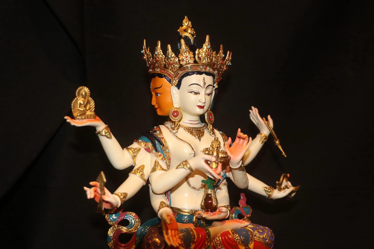 Handcrafted Ushnishavijaya (Namgyalma) Statue – Tibetan Buddhist Long Life Goddess | Copper Buddhist Altar Statue | Meditation Shrine Deco