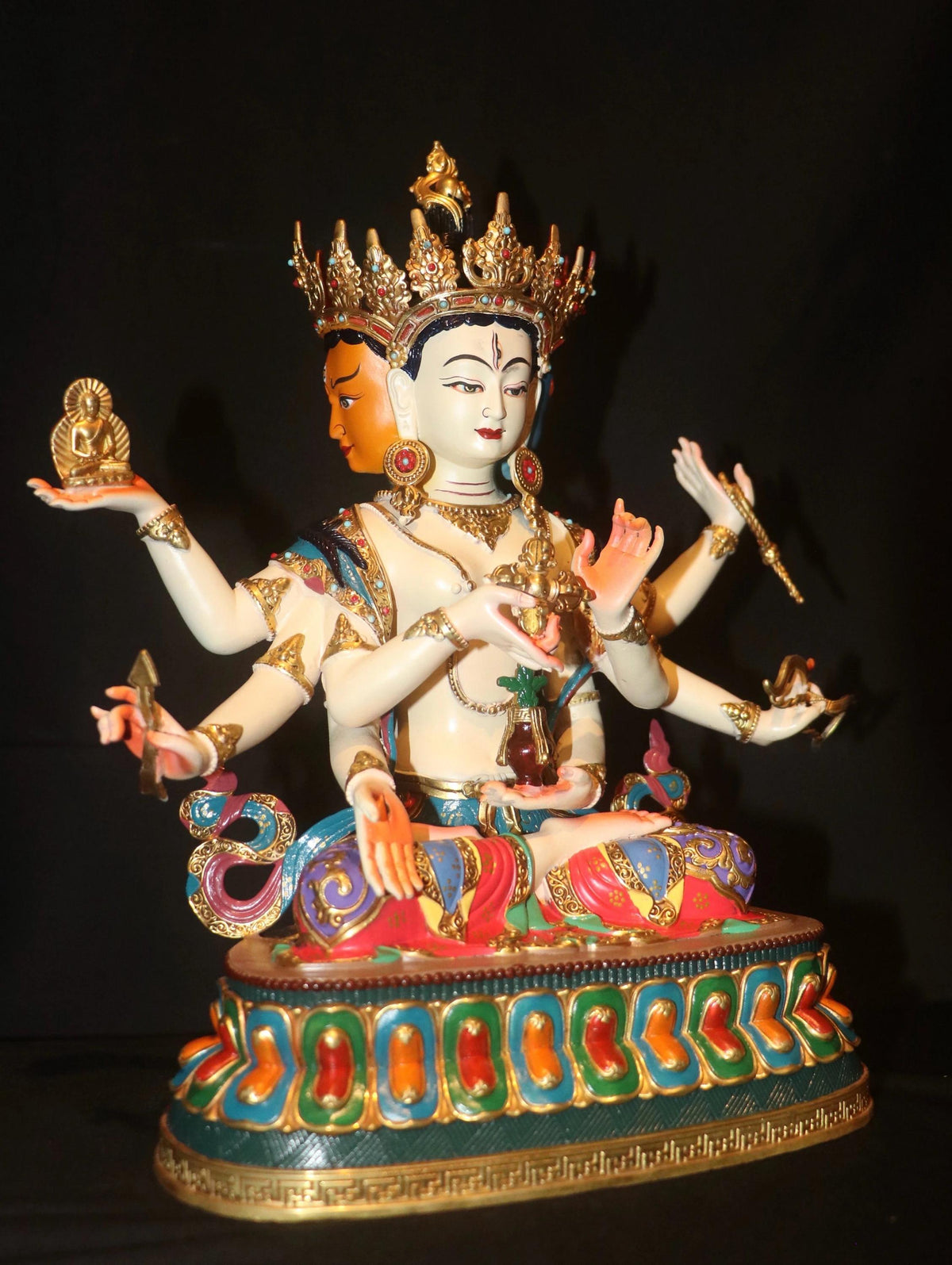 Handcrafted Ushnishavijaya (Namgyalma) Statue – Tibetan Buddhist Long Life Goddess | Copper Buddhist Altar Statue | Meditation Shrine Deco