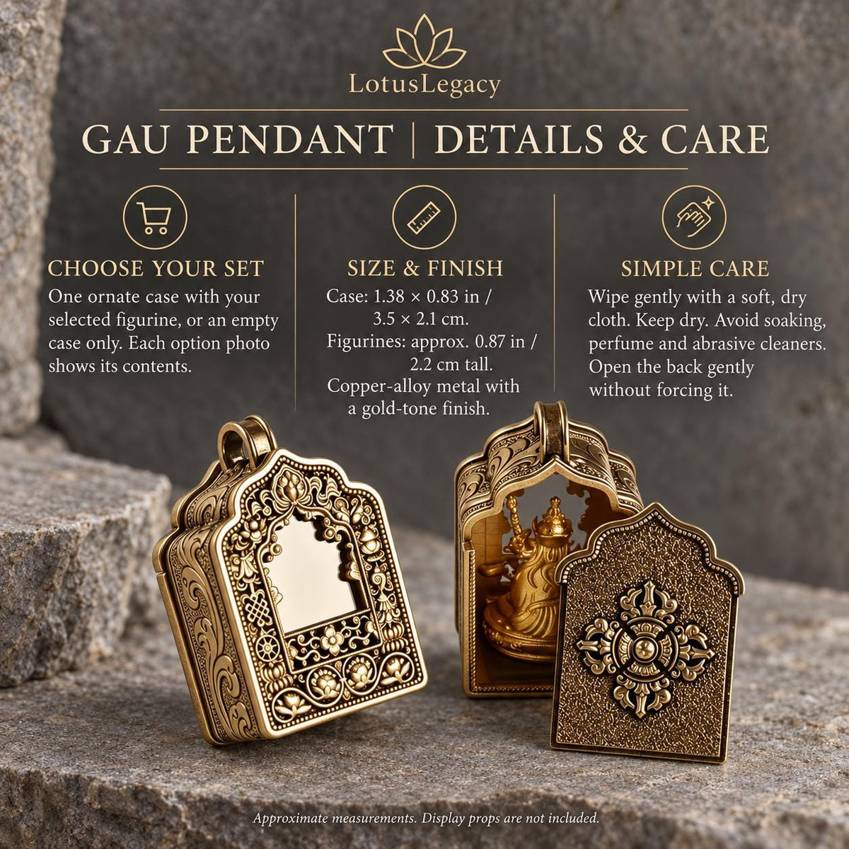 Buddhist Gau Shrine Pendant, Miniature Deity Figure and Ornate Case, 12 Options — image 5