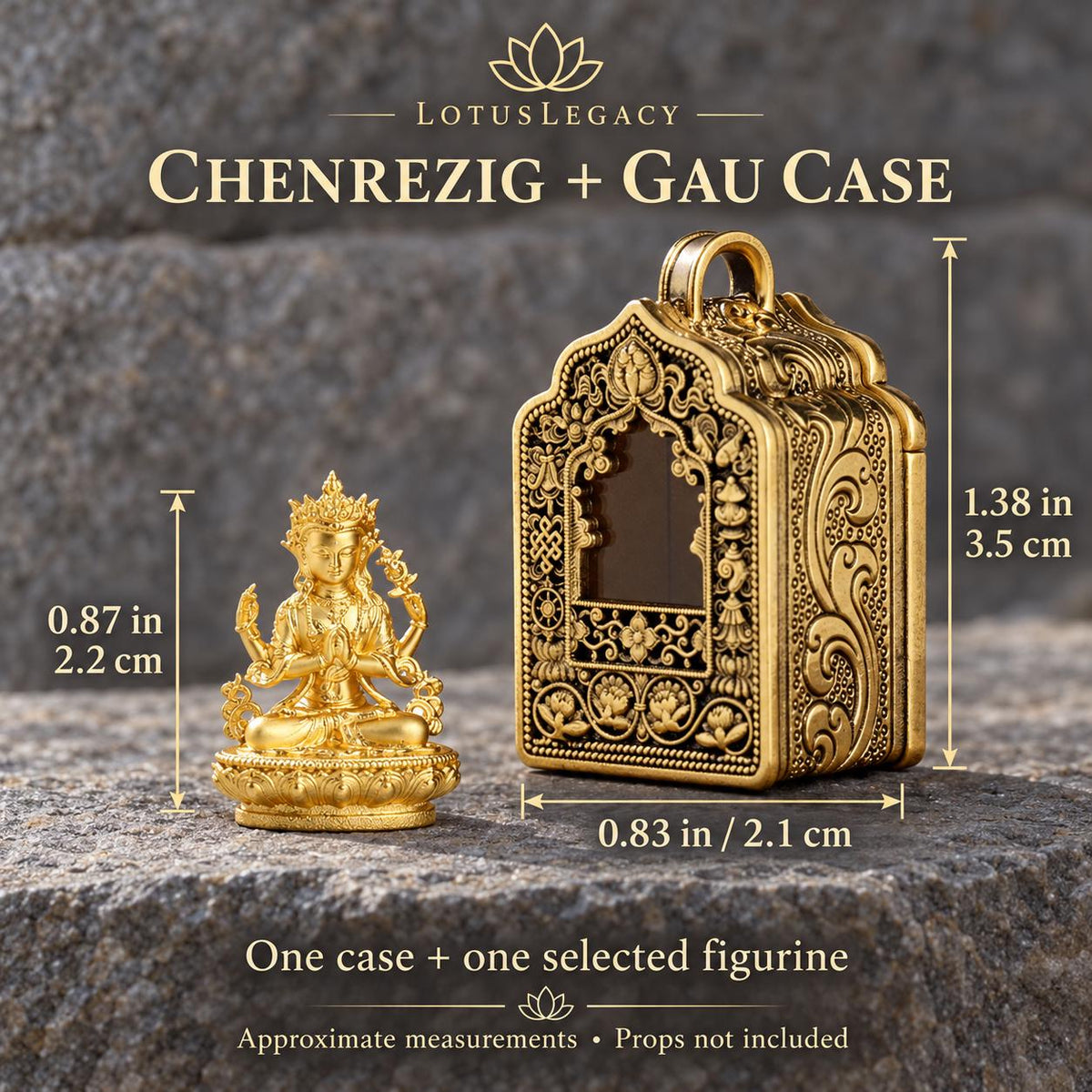Buddhist Gau Shrine Pendant, Miniature Deity Figure and Ornate Case, 12 Options — image 11