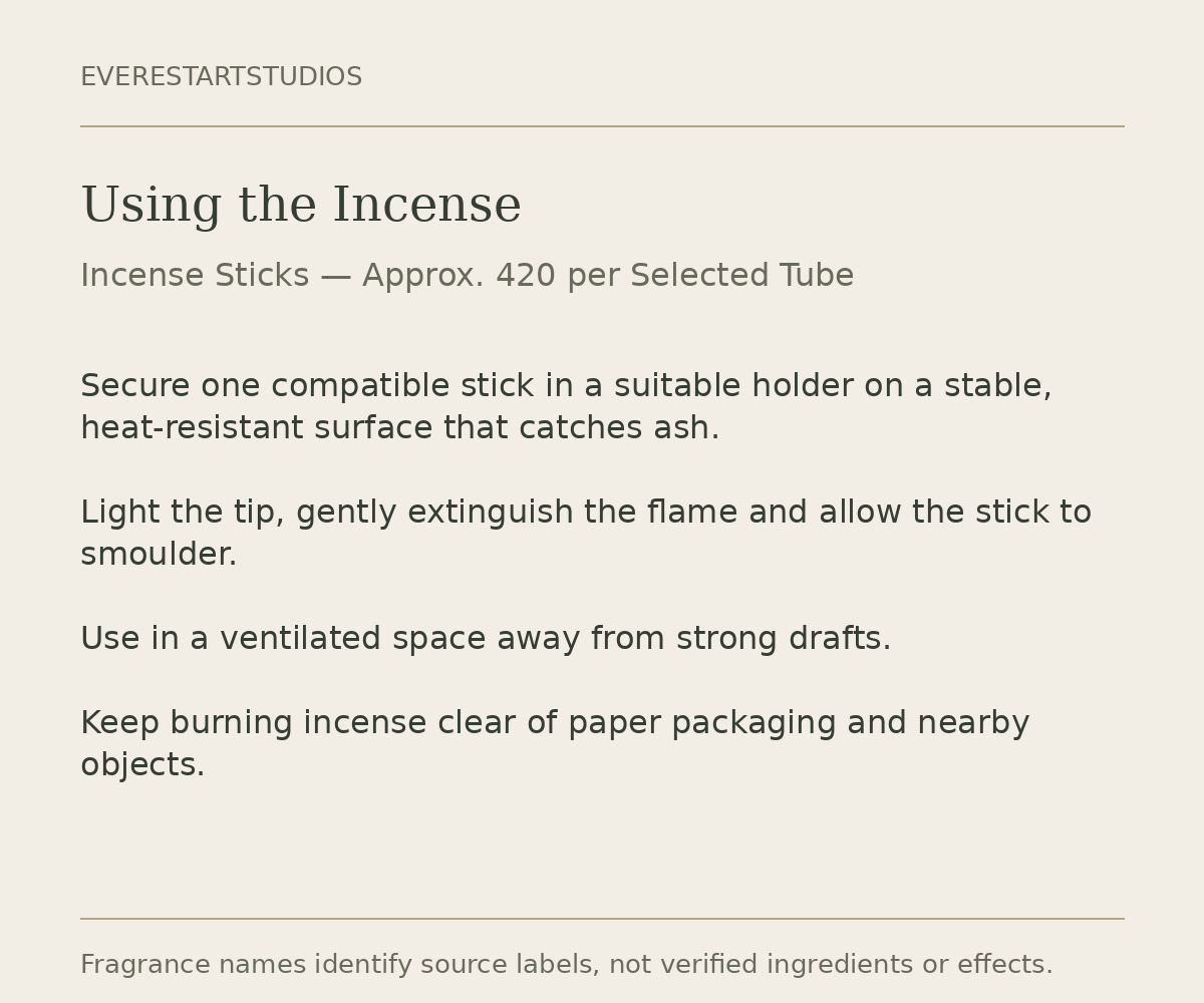Single-tube incense approx420sticks: use