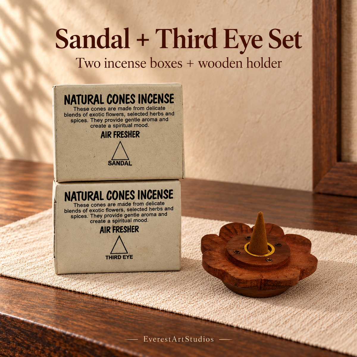 PTSX-TB623329877955-06 | Sandal + Third Eye Set | Source-matched incense packaging