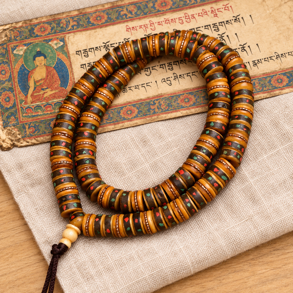 Tibetan mala DIY bead strand — full product