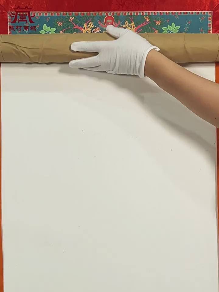 Load video: White Tara Thangka Wall Hanging