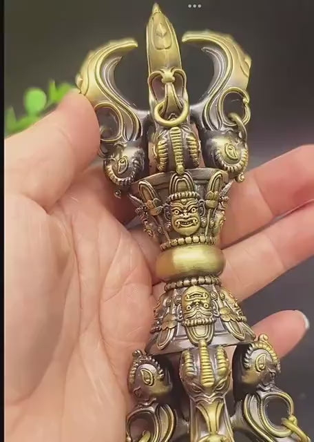 Load video: Handcrafted Silver-Plated Vajra Dorje: Tibetan Buddhist Ritual Tool