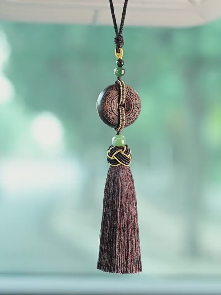 Load video: Original supplier video — agarwood car hanging ornament CG95